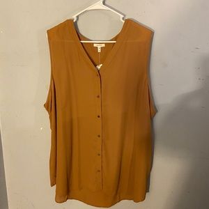 Maurice's Mustard Gauze Blouse